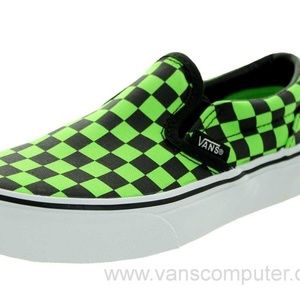 ISO Black and Green Checkered Vans